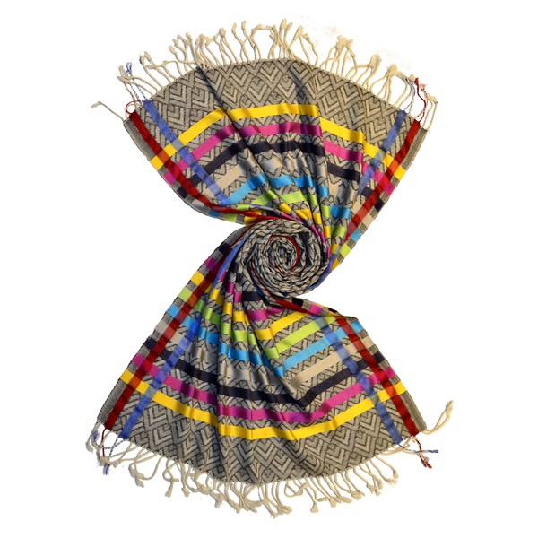 black chevron with shiny silk stripes by scarf manufacturer in india