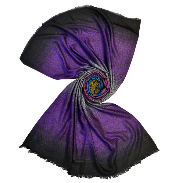 black designer wool stole made by stole manufacturer in india