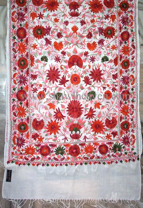 Silk cashmere shawls, pashmina silk jamavar scarf
