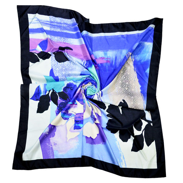 feather pattern premium silk scarf square shape manufacturer - Tri Star Overseas