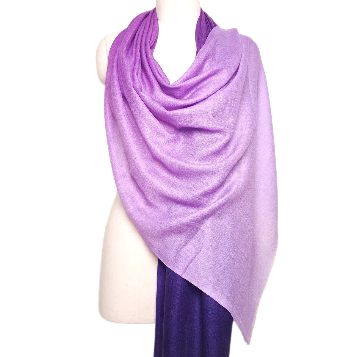 Plum and Lavender ombre dye pure cashmere scarf pashmina shawl