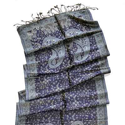 Four Paisley pattern silk scarf
