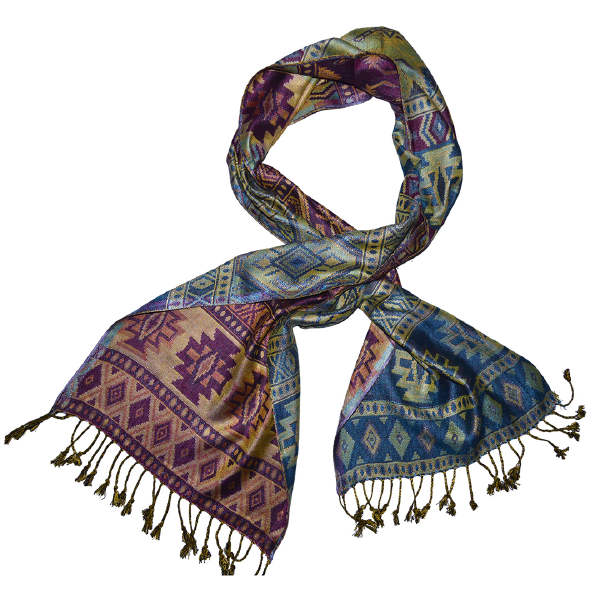 bohemian navajo pattern aztec lightweight viscose scarf for women, made in india