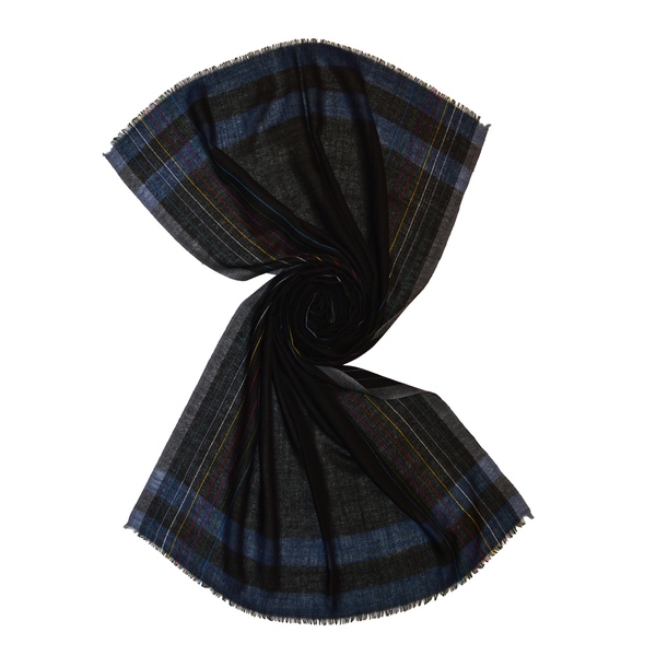 grey handloom scarf with colorful vertical stripes WPP 5929, buy wholesale wool scarves from Tri Star Overseas